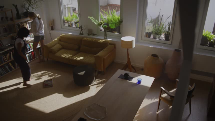 A clip of ladies in the room studying