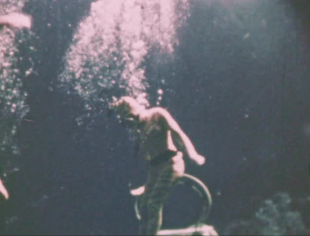 Professional dancers performing underwater