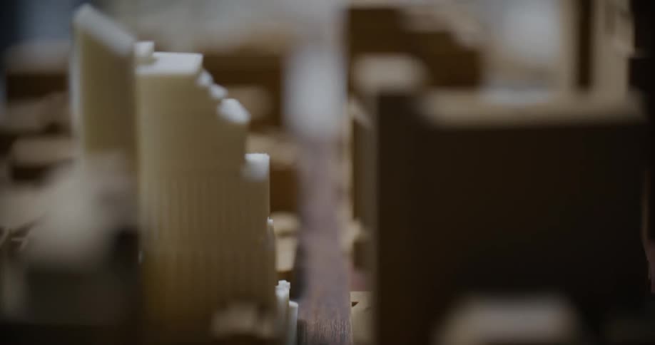 Closeup of a model of an abstract city