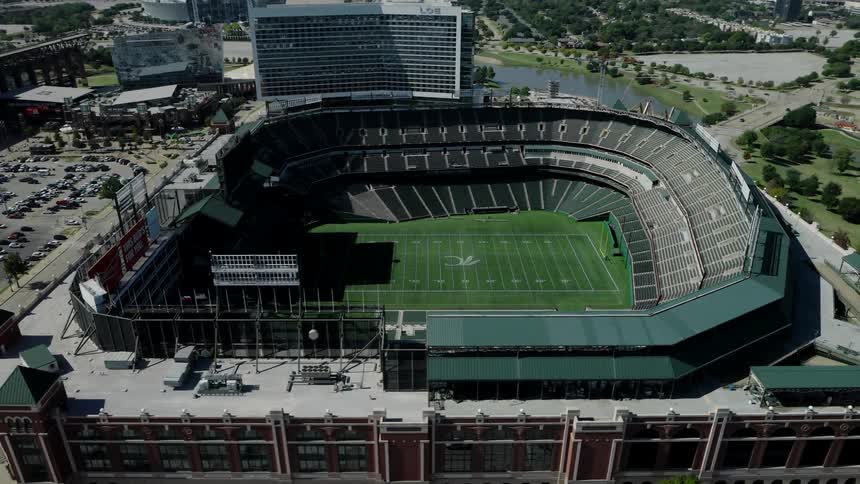 Aerial view of an american football arena