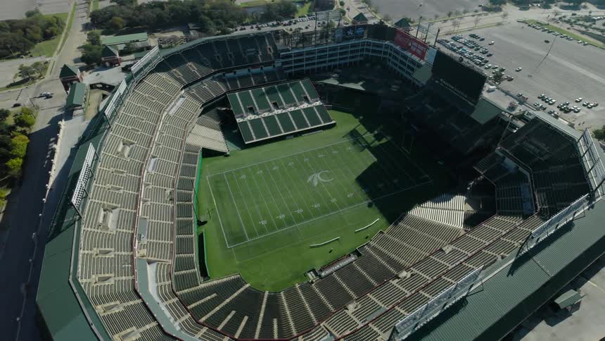 Football stadium seen from above