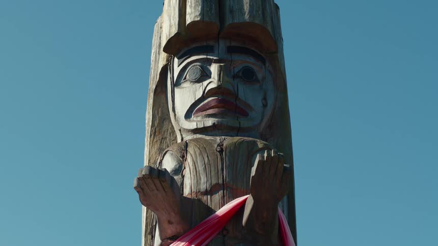 A clip of a wooden sculpture art