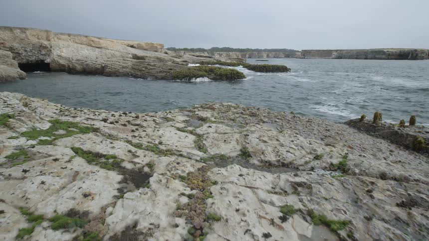 Aerial view of a rocky shoreline