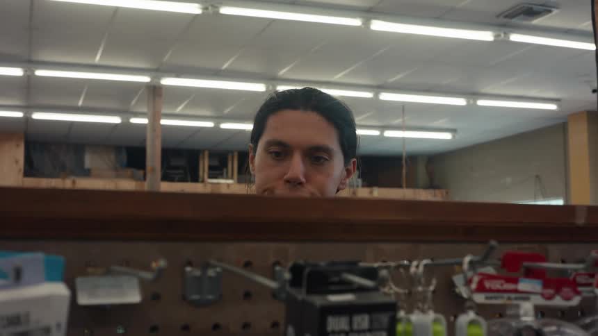 Portrait of a man in a store