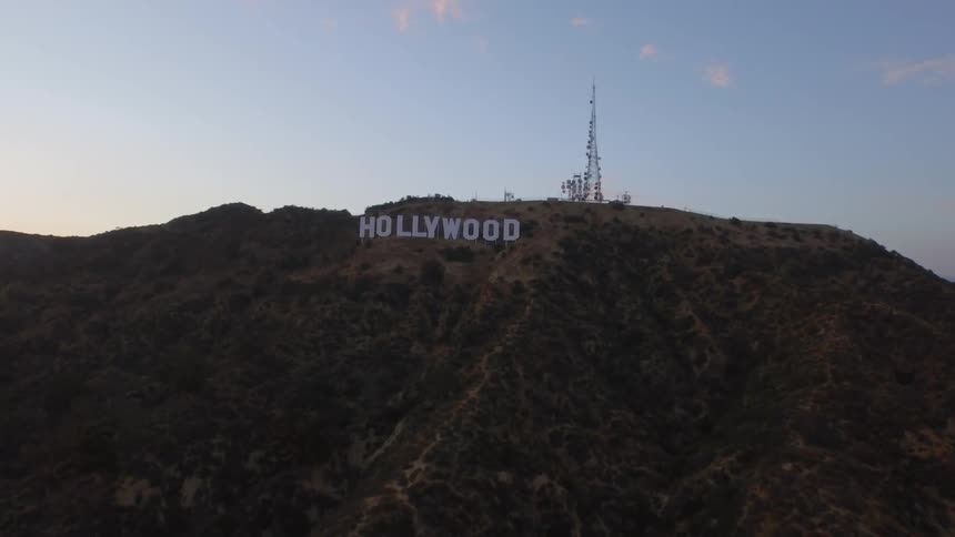 A view of the hollywood sign on a sunny day