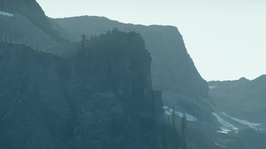 Mountain landscape with snowy areas