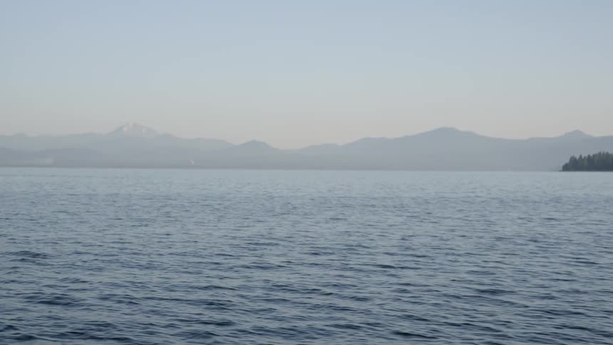 View of a lake and mountains in the distance