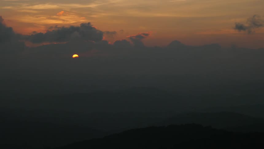 View of a cloudy sky as the sun sets