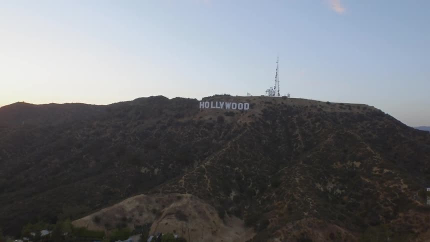 View of the hollywood sign at sunrise