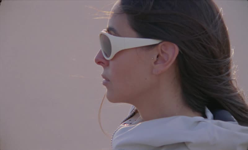 A close up clip of a female walking
