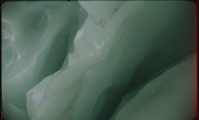 Large slabs of ice frozen into twisted shapes