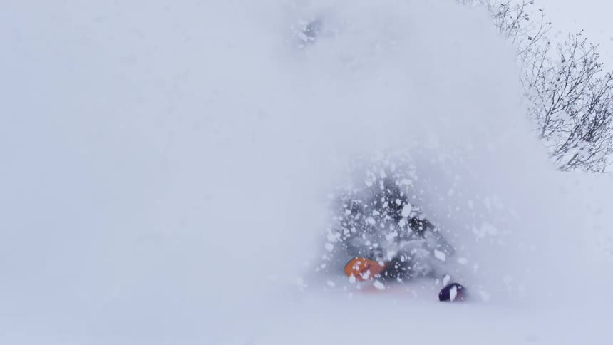 A clip of a person snowboarding