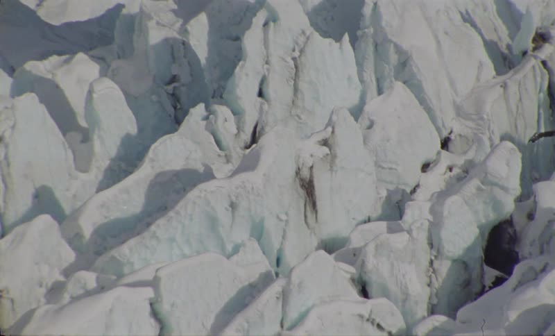 Crevasses and glaciers seen during the day