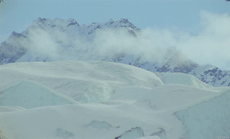 Landscape of a snowy mountain