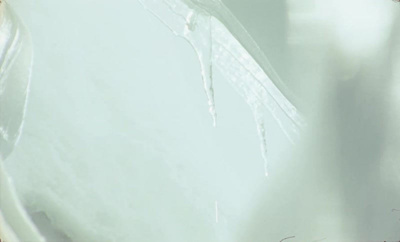 Close up of icicles melting in the arctic
