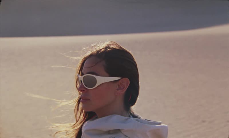 A clip of a female out in the desert