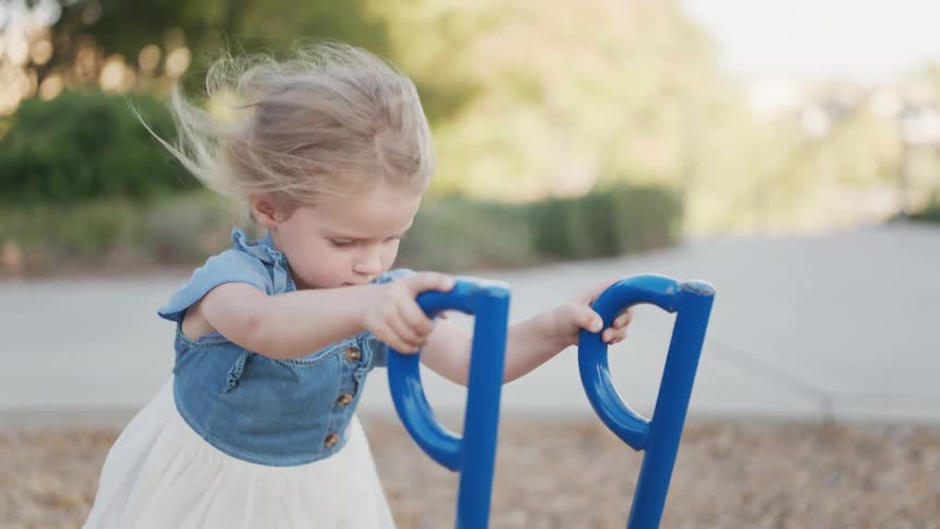 A child is playing in the playground