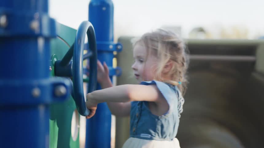 A footage of a child playing