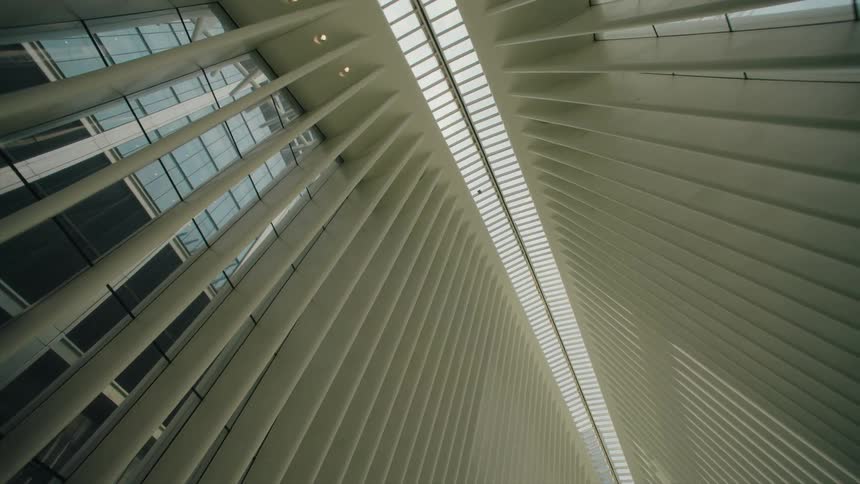 Looking up at a tall ceiling
