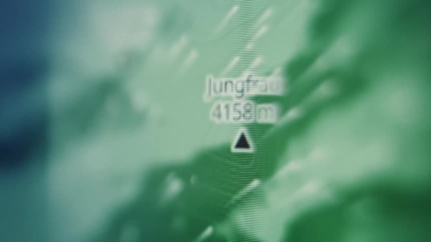 A zoomedin view of a digital map highlighting elevation details