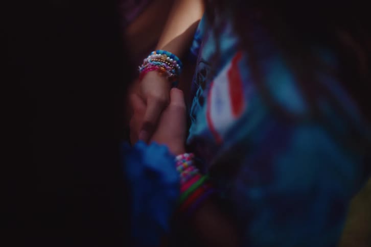 Boys and girls holding hands