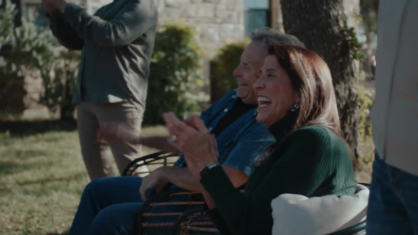 A clip of people having a happy moment with each other