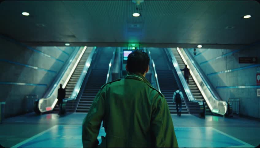 Portrait of a man walking at a station