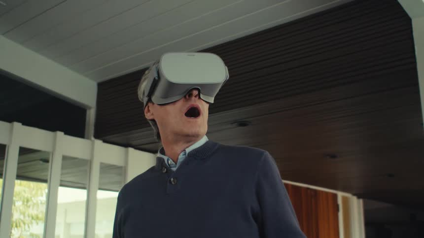 A clip of a person playing a virtual reality
