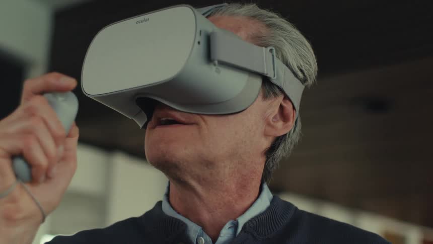 A clip of a person playing a virtual reality game