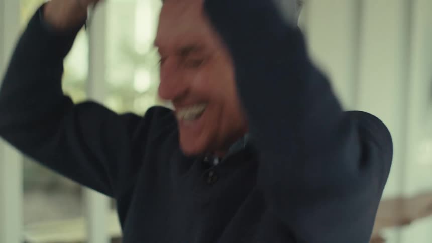 Portrait of a man having fun with virtual reality glasses