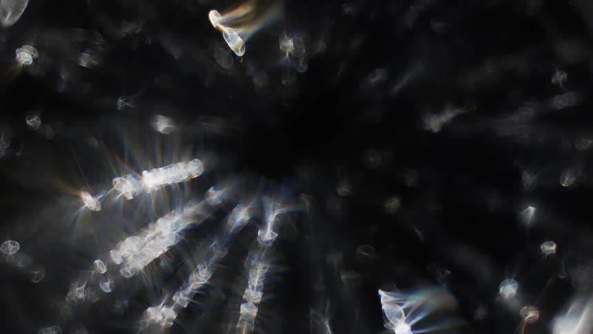 Abstract object with black and shiny background