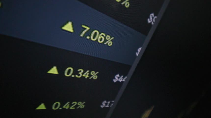 A closeup view of a trading screen highlighting bitcoin btc prices and trends