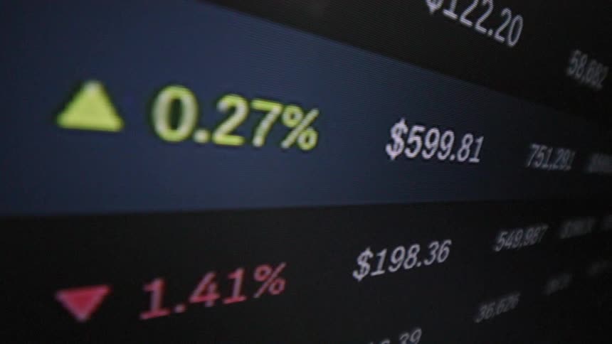 A clip of a screen displaying currency rates