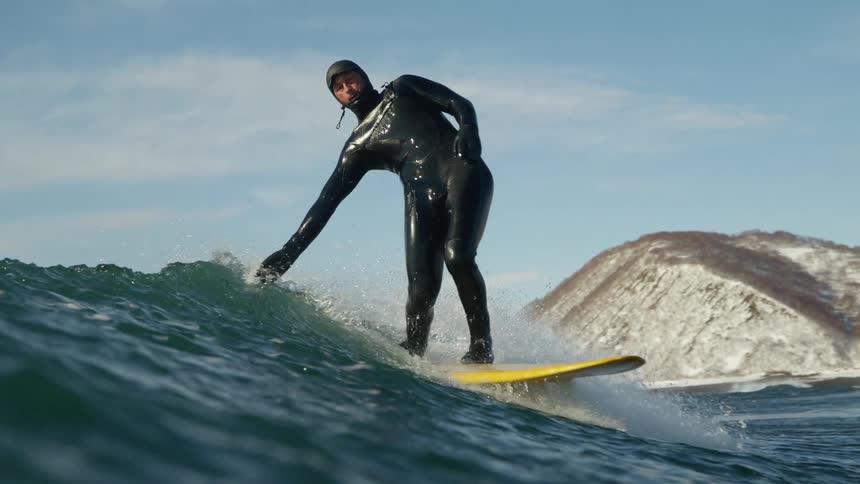 A clip of a person surfing the sea