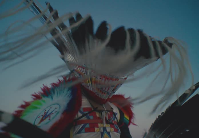 A close up clip of a person dancing