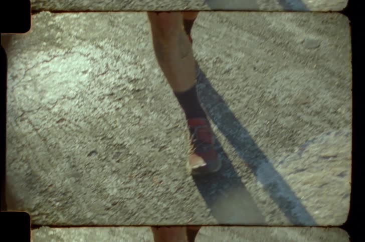 A footage of a persons legs walking