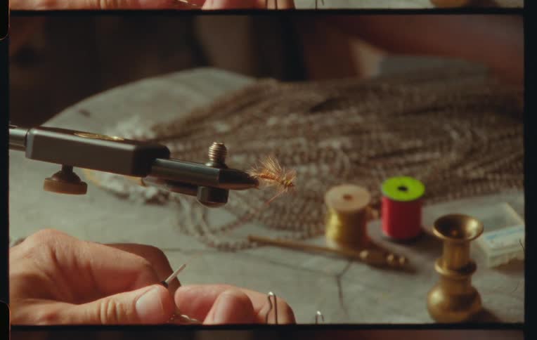 Hand sewing with a shiny fabric
