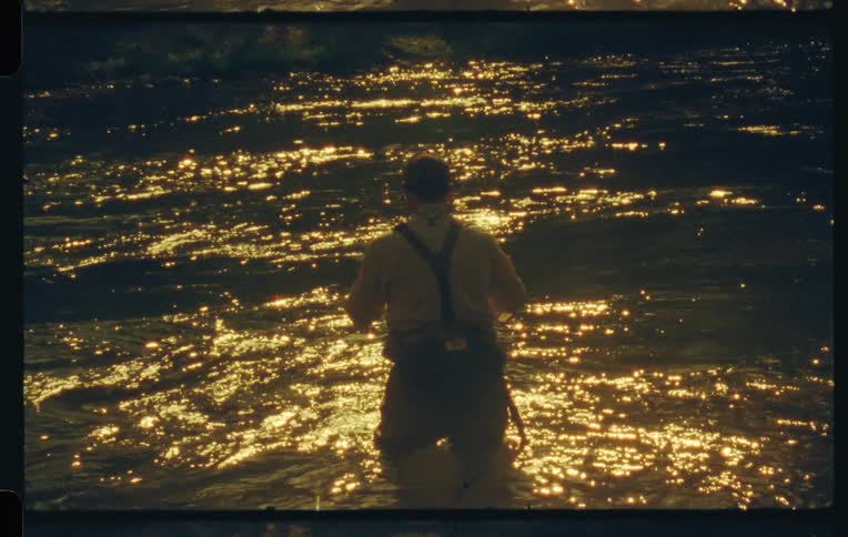 Man fishing in a lake