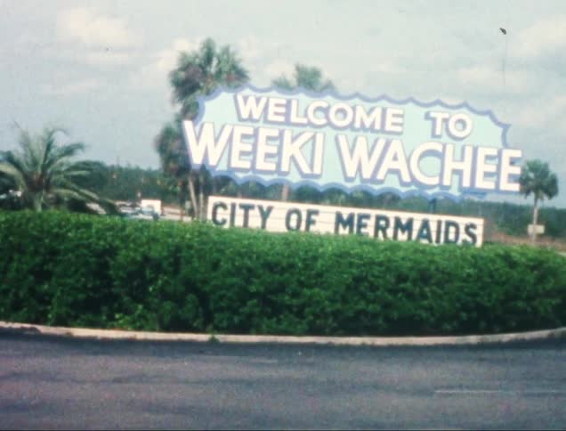 Sign with letters surrounded by green plants