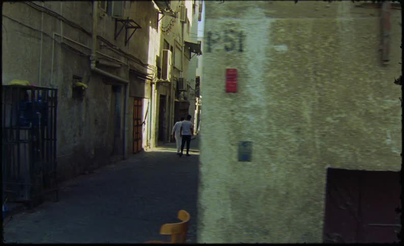 Alleys in a suburb with people walking