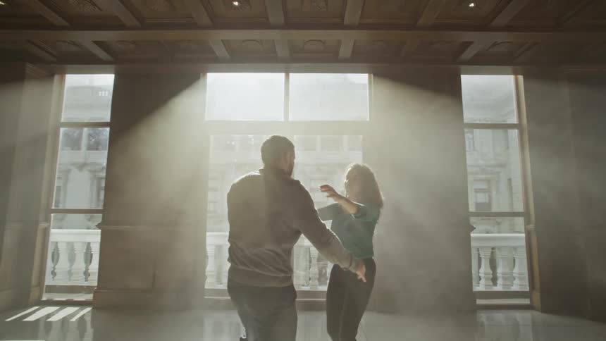 A clip of a man and a woman dancing