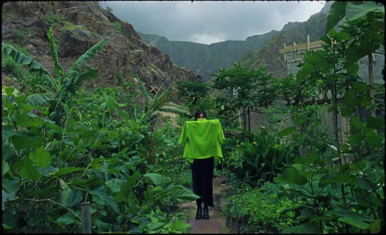 A clip of a female dressing outdoor