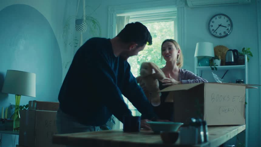 A close up clip of a couple having a conversation