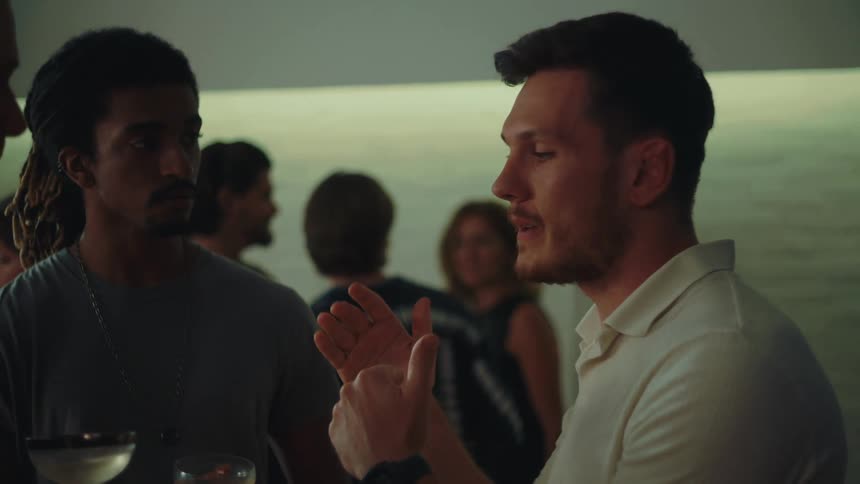 Group of people in an indoor space talking