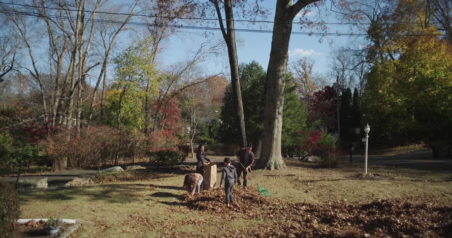 A clip of a family outdoor playing
