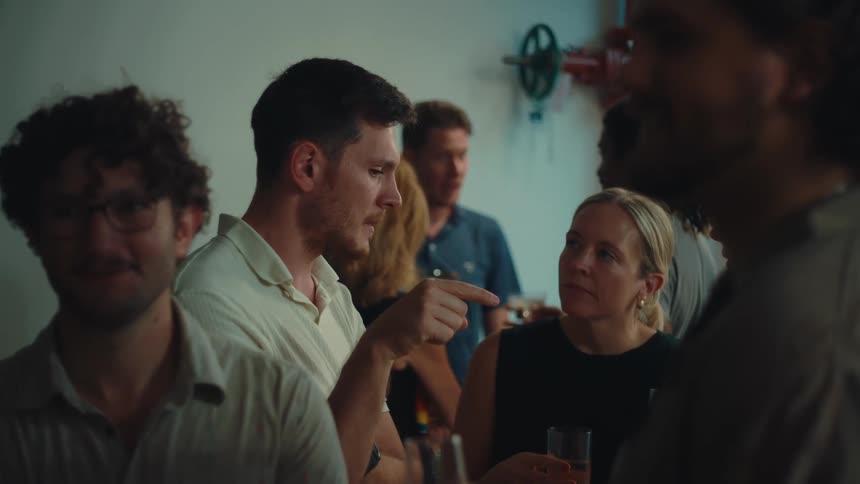 A footage of a clip of people having a conversation