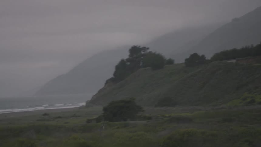 Empty beach on a very cloudy day