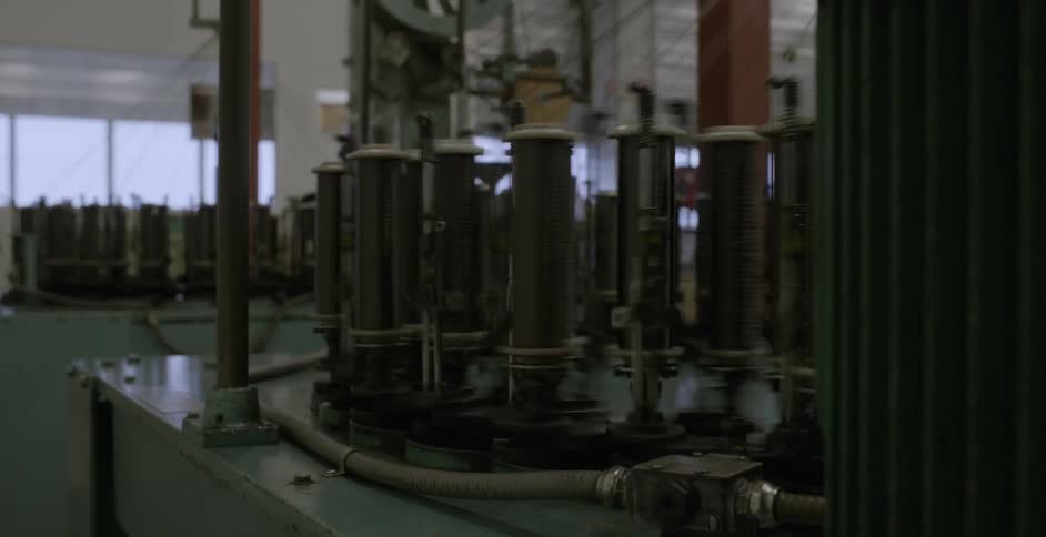 A manufacturing plant with turning spindles