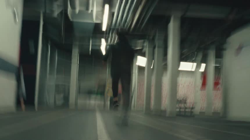 A back view of a person running