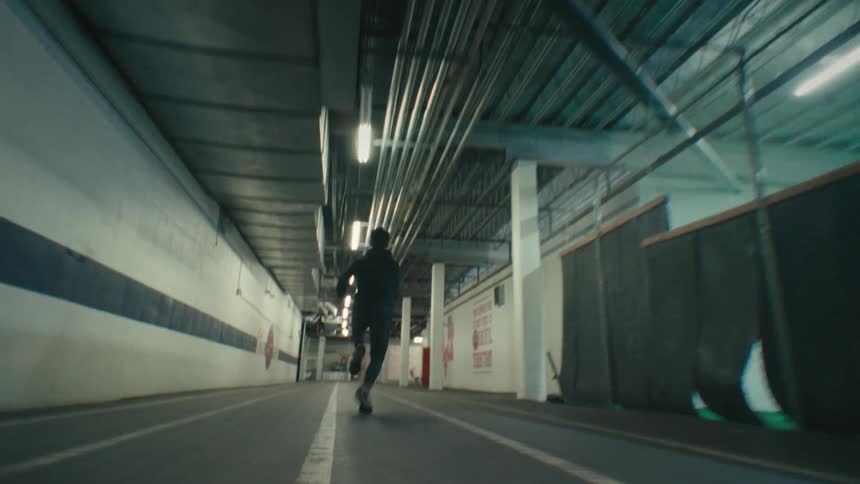 A footage of a person running